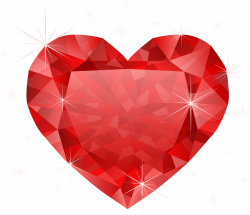 Large Transparent Diamond Red Heart PNG Clipart | Gallery ...