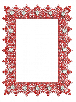 Red Transparent Frame with Diamonds | Gallery Yopriceville - High ...