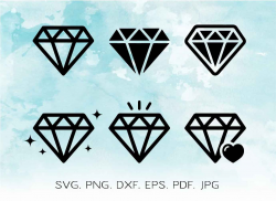 Diamond SVG Bundle, Diamond Ring SVG, Diamond Clipart ...