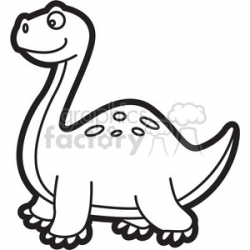 brachiosaurus dinosaur cartoon in black and white clipart. Royalty-free  clipart # 397921