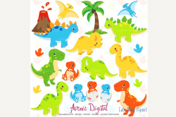 Cute Dinosaur Clipart + Vectors
