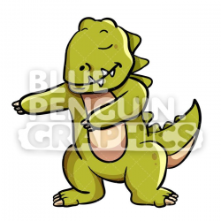 Dinosaur Floss Dance Vector Cartoon Clipart Illustration