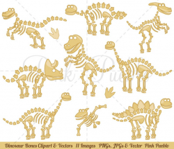 Dinosaur Bones Clipart, Dinosaur Clip Art, Dinosaur Clipart, Dinosaur  Fossils Clipart Clip Art - Commercial and Personal