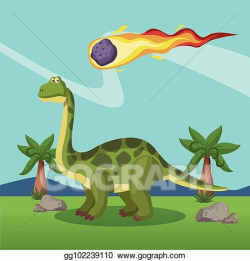 EPS Vector - Dinosaur in the forest. Stock Clipart ...
