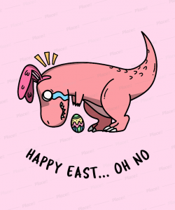 T-Shirt Design Template with a Funny Easter Dinosaur Clipart 201f