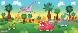 Green Forest With Dinosaurs premium clipart - ClipartLogo.com
