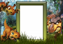 Kids PNG Photo Frame with Dinosaurs | Gallery Yopriceville - High ...