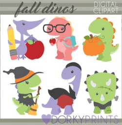 Back to School and Halloween Dinosaurs Clipart