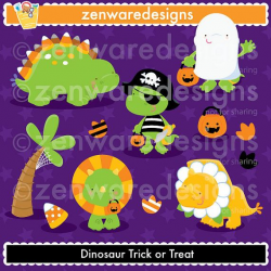 Halloween Dinosaurs Clipart | Zenware Designs | Dinosaur ...