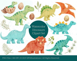 Dinosaurs Watercolor Clipart, Dinosaur Clipart, Cute Dinosaurs, Dinosaur  Decor, Dinosaur Invitation, Dinosaur Printable, Dinosaur PNG, Dino
