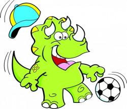 Triceratops Dinosaur Football Clip art - Cartoon rhino kicks 600*518 ...