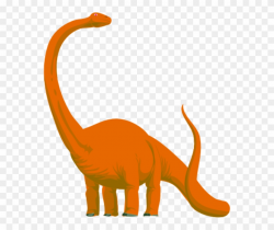 Dinosaur Tail Cliparts - Orange Long Neck Dinosaur - Png ...