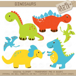 Dinosaur Clipart, Boy Dinosaurs, T-Rex, dino eggs, Volcano ...