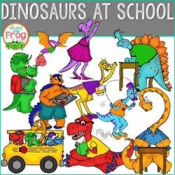 Dinosaurs at School Clip Art by Sweet Little Frog Designs | TpT