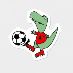 Funny T Rex Dinosaur Playing Soccer Sticker By SmileToday Design By Humans