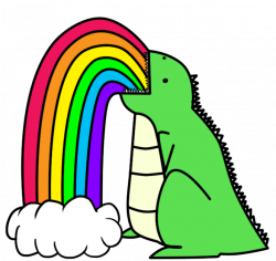 Dinosaur Puking Rainbows_ by I-unno on DeviantArt