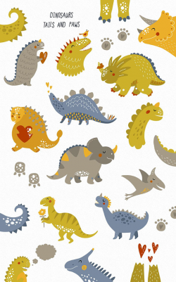 Dinosaur clipart Dinosaur digital paper Vector seamless ...