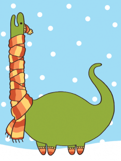 Winter Dinosaur Clipart
