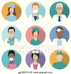 EPS Vector - Doctors and nurses avatar set. medical icons ...