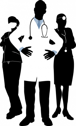 Physician Photography Illustration - Doctors and nurses in black and ...