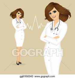 Vector Stock - Female doctor with arms folded. Clipart ...