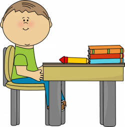 Great Of Student At Desk Clipart | Letters Format