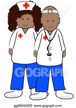 Stock Illustration - Ethnic male doctor and female nurse ...