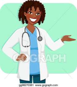 Vector Clipart - Black female doctor. Vector Illustration ...