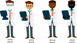 white Caucasian African black doctors Icons PNG - Free PNG and Icons ...
