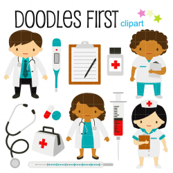 Little Doctors and Nurses Digital Clip Art for Scrapbooking Card Making  Cupcake Toppers Paper Crafts