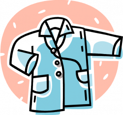 Physician's Lab Coat with Stethoscope - Vector Image