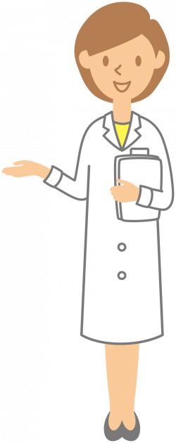 Clipart - medical doctor - woman, pointing left