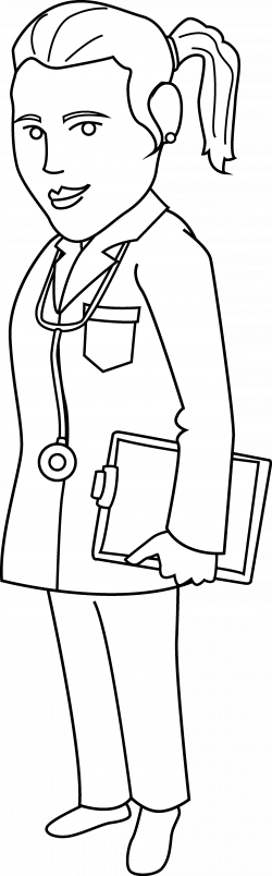 Doctor Coloring Page - Free Clip Art