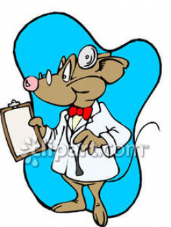 A Mouse Doctor, Reading a Clipboard Royalty Free Clipart Picture