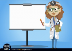 Free Female doctor with presentation screens Clipart and ...