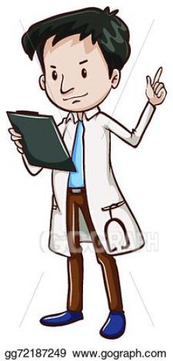 Vector Art - A simple sketch of a male doctor. Clipart ...