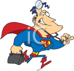 Royalty Free Clipart Image of a Superhero Doctor | Doctor ...