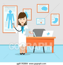 Vector Art - Medical doctor at the table. EPS clipart ...