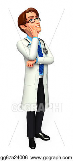 Stock Illustrations - Doctor is thinking. Stock Clipart ...