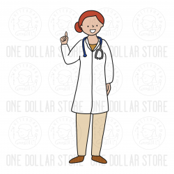 Female Doctor Vector Cartoon Clipart