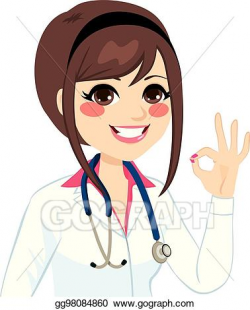 Vector Stock - Female doctor ok sign. Stock Clip Art ...