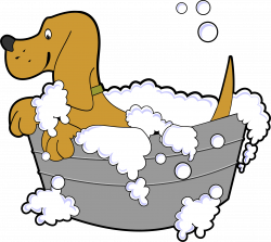 Clipart - Dog In Washing Tub