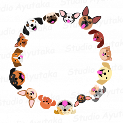 dog faces circle frame – Studio Ayutaka Store | Pieski | Pinterest ...