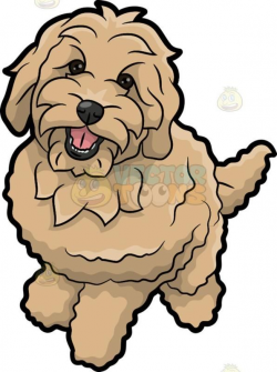 A Charming Golden Doodle Dog Cartoon Clipart - Vector Toons ...