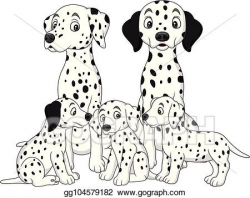 Vector Clipart - Family of dalmatian dogs. Vector ...