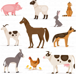 Set of Farm Animals by artbesouro | GraphicRiver