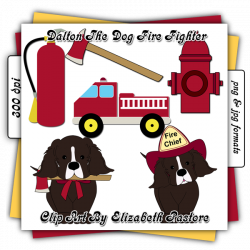 Firefighter dog clip art consist of 6 images. Dalton the dog with a ...