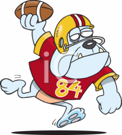 Cartoon Clipart Picture Of A Dog In A Football Uniform ...