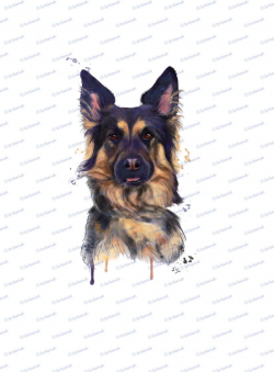 Dog clipart digital art Printable art German Shepherd ...