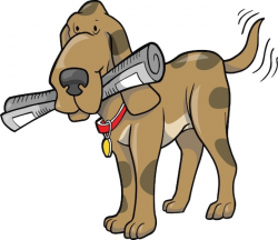 Dog With Newspaper Clipart - Clip Art Library